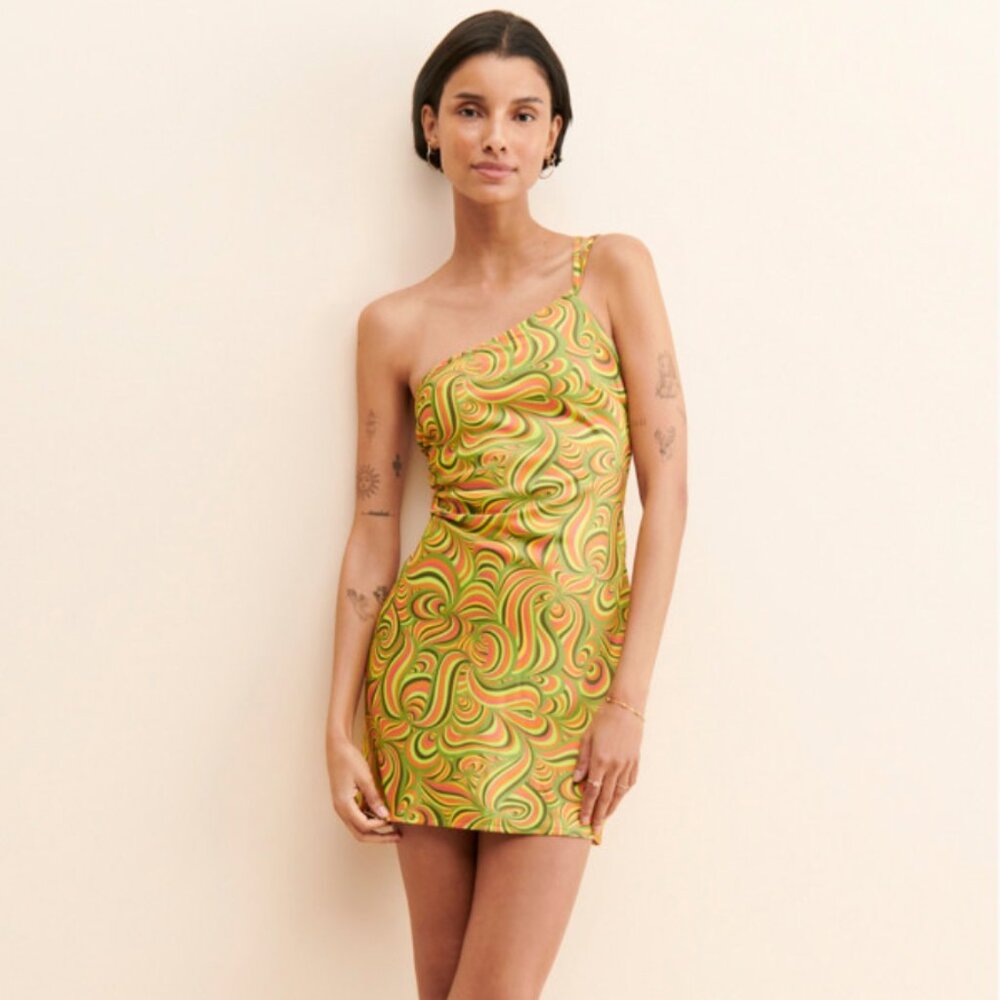 Psychedelic One-Shoulder Dress - Picture 3 of 4